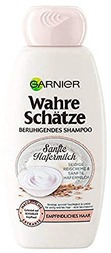 Garnier Wahre Schätze Beruhigendes Shampoo Sanfte Hafermilch, pflegt, schützt und beruhigt, für empfindliches Haar (250 ml)