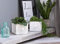 Dekoleidenschaft 2X Pflanzkasten Schublade weiß, im Shabby Look, Blumen-Übertopf, Blumenkasten für Drinnen, Pflanzgefäß für die Fensterbank, Pflanztopf