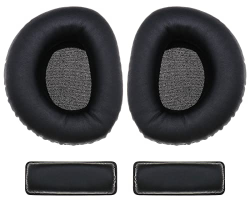 VGOL 1 Paar Ohrpolster mit 2 Stück Kopfbandpolster, Kopfhörer Ersatzteile Kompatibel mit Sennheiser HDR160 HDR170 RS160 RS180 Headset, Schwarz