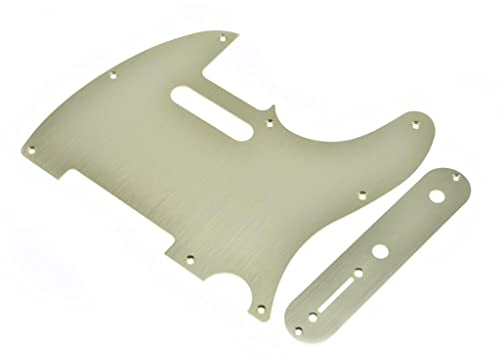 Dopro Metal Aluminum Anodized 8 Hole Tele Pickguard with Metal Control Plate and Screws for American/Mexican Telecaster Gold