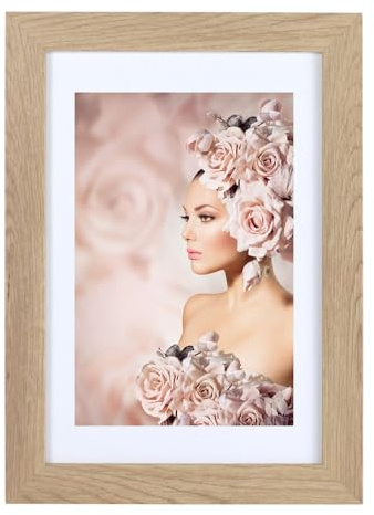 IDEAL TREND Bilderrahmen Holz Rahmen Plexi Acryl Collage Wanddeko Poster quadratisch S215: Farbe: Natur | Format: 20x20