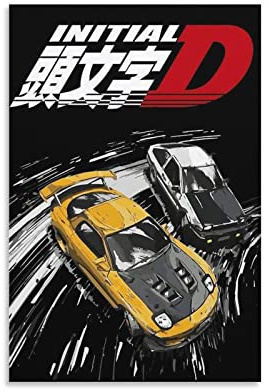 SIPMAN Leinwanddruck, Initial D, Heimdekoration, Poster für Zimmer, ästhetische Wandkunst, Poster, ungerahmt, 30 x 45 cm