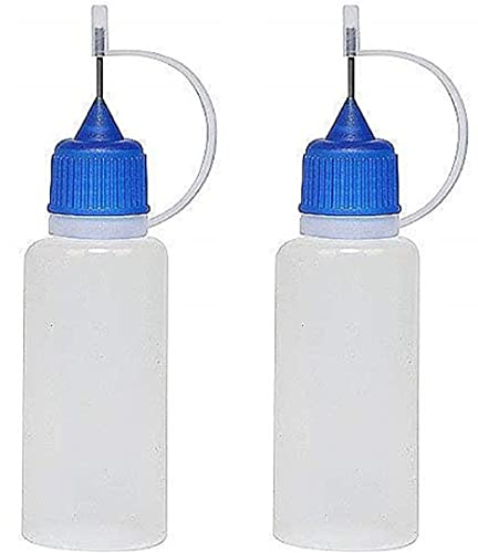 CMJ 2 x 10ml BLUE Needle Tip Plastic Dropper Bottles Squeezable Liquid E-Liquid Bottle UK Seller
