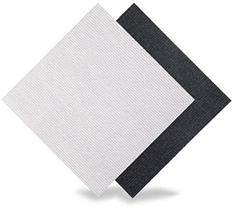 Selbstklebende Teppichfliesen, 20 Stück 30 X 30 cm Teppichbodenfliesen, Einrichtungsboden, Abziehen Und Aufkleben (20 Fliesen, Schwarz + Weiß)