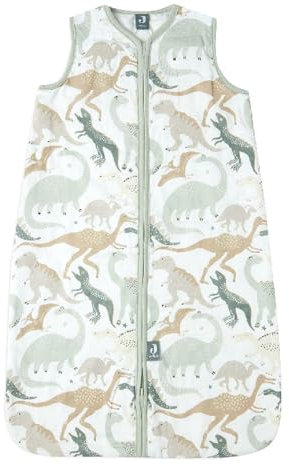 Jollein Baby Boys, Baby Girls, Unisex Baby Musselin Sommerschlafsack, Dino, 90 cm