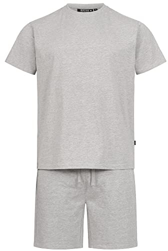 Indicode Herren Comfy Shorts & Shirt Set | Sweatshorts & T-Shirt Bundle aus Baumwollmischung Lt Grey Mix, XXL