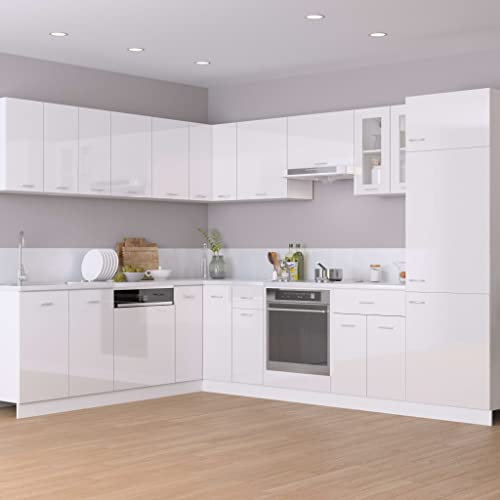 homiuse Hängeschränke 2 STK. Hochglanz-Weiß 50x31x60 cm Küchenschrank Hängeschrank Küche Vorratsschrank Schrank Klein Apothekerschrank Küchenschränke Haushaltsschrank Wandschrank HäNgend Regales