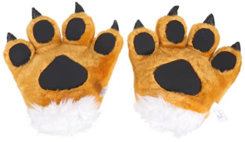 Toddmomy 1 Paar Tiger-handschuhe Tierklauenhandschuhe Katzenhandschuhe Pelzige Monsterhände Pelzige Handschuhe Cosplay Werwolf-handschuhe Verdicken Plüschmaterial Dinosaurier-klaue Kind
