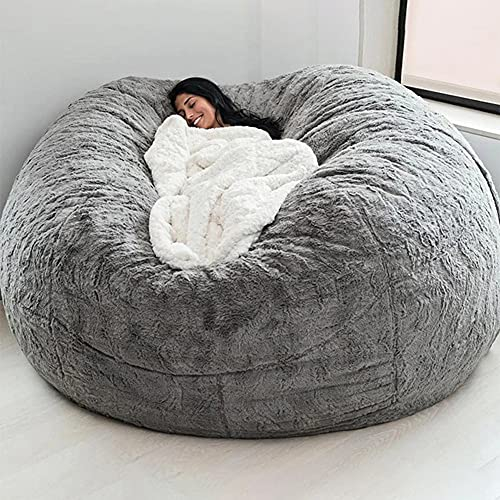 mingqian Startseite Schwamm Bett Sitzsack Stuhlbezug Schonbezug Doppelschlafzimmer Balkon Große uch Runder weicher flachiger Bezug Keine Füllungen Nur Bezug