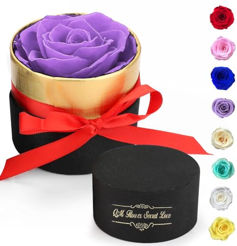 RANJIMA Ewige Rosen, Infinity Rose Echte Rosen Konservierte Rosen Handgemacht, Rosenbox mit Konservierte Blumen Deko Weihnachten Geschenke Geschenk für Mama Frau Freundin Frauen Wedding Valentinstag
