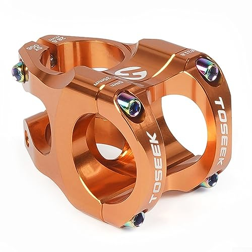 AIDNTBEO CNC Fahrrad Lenker Vorbau Fahrrad Vorbau Kurz 35mm Mountainbike Lenker Vorbau Riser 31,8mm orange
