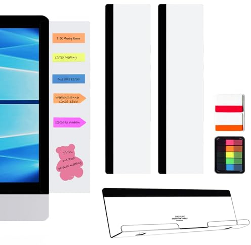 LRZCGB Monitor Memo Board,3 Pieces Computer Monitor Message Board Acrylic Monitor Sticky Note Holder(2 Sides+Bottom)