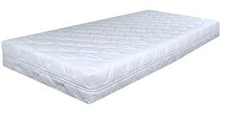 BDW Schaummatratze - H2 Mittelfest - für Baby-, Kinder-, Einzelbett - mit Abnehmbarem Waschbarem Bezug mit Schnellverschluss - Antiallergisch - Doppelseitig - Elastisch - Weiß - 140x70x8cm