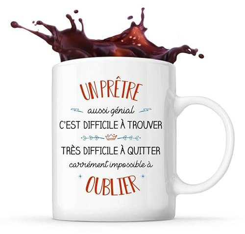 Planetee Tasse Prêtre aussi génial | Idée Mug Cadeau Travail Métier Départ Retraite Collègue Anniversaire Noël