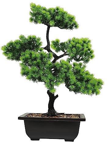 Simulation Welcome Pine Desk Plant Decor for Home Welcoming Bonsai Trees Fengshui Zen Decor Room Decor for Men Bonsai Tree Fake Office Artificial Pine Tree Household Plastic