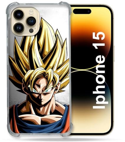 Cokitec Reinforced Case for iPhone 15 (6.1) Manga Dragon Ball Sangoku Portrait