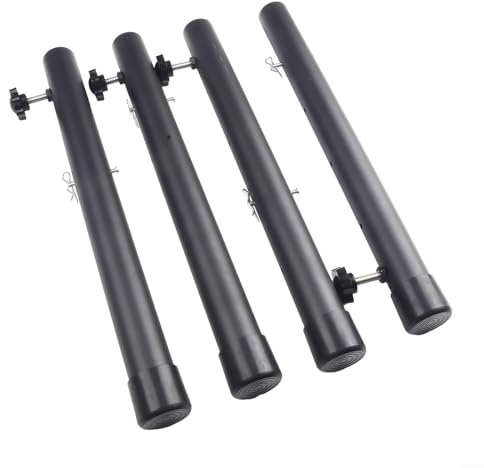 Whychstore Lot de 4 rallonges de pieds de table pour pieds pliés/droits, hauteur réglable, 44 cm
