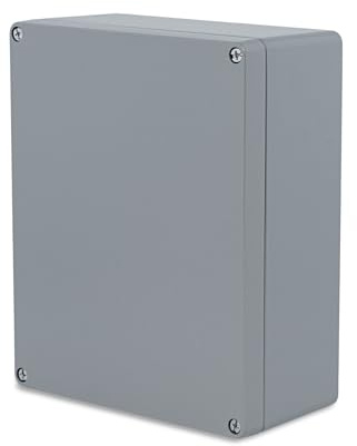BOXEXPERT Aluminium Industriegehäuse, 280x230x110mm, IP66, pulverbeschichtet, grau, Wandgehäuse, Installationsgehäuse, Leergehäuse, Druckgussgehäuse, Gehäuse der Serie Alster