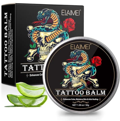 P-Beauty Tattoopflege Balsam mit Aloe Vera 30g - Tattoocreme für frische Tattoos - Pflege & Aftercare Creme Tattoo - Tattoopflegebalsam spendet Feuchtigkeit & pflegt die Haut - Tattooschutzcreme