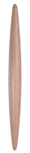 QUARKZMAN Rodillo de Amasar 11 x 1.1 Puntiagudo Suave de Madera de Haya Antiadherente para Cocina, Utensilio Pequeño para Hacer Masa, Repostería, Pizza, Fondant y Pan