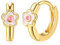 FANCH Creolen für Damen Mädchen 18K Vergoldet Daisy Creolen Ohrringe Kleiner Knorpel Gold Ohrring Leichte Hypoallergene Dasiy Blume Huggie Creolen für Alle Altersgruppen Rosa