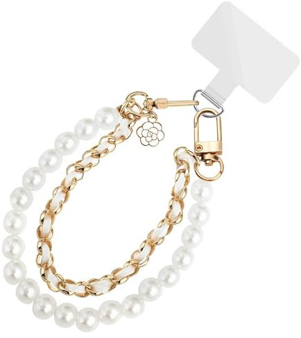 YIIWONI Bracelet Telephone Portable avec 1 Coussinets, Cordon Telephone Portable Bijoux, Double Chaîne, Bijoux de Telephone, Compatible avec n'importe Quel Smartphone et Coque de téléphone Portable