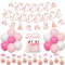 JOYMEMO Floral Tea Theme Birthday Party Decorations - Afternoon Tea Happy Birthday Banner Teapot Theme Garlands with Floral Tea Theme Cake Topper and Cupcake Toppers for Girl’s Tea Birthday Party Deco