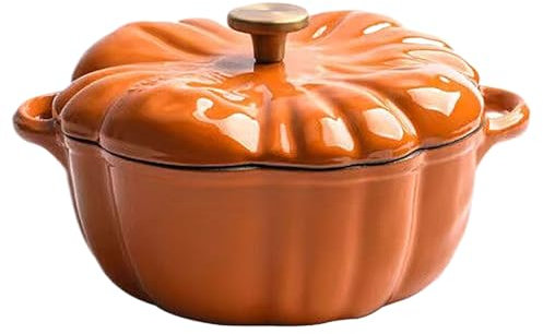 Cocotte à Citrouille, Marmite éMailléE, Cocotte En Fonte Avec Bouton En Acier Inoxydable, PoêLes Hollandaises AntiadhéSives, Casserole à RagoûT, Batterie De Cuisine Robuste A(Size:16cm Round Pot Knob)