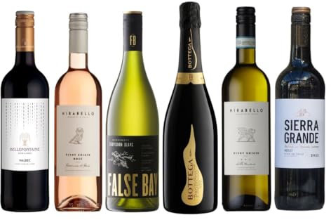 Vino Coco Six of the Best 6 Bottle Mixed Case Wine Gift Set including Bottega Prosecco | Malbec, Grenache Rosé, Sauvignon Blanc, Bottega Prosecco, Pinot Grigio & Merlot | 6x750ml Bottles