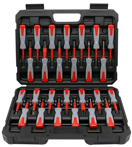 CHANG QI 26-TLG Terminal Removal Tool Kit, ISO-Stecker-Entriegelungswerkzeug, Stecker-Entriegelungswerkzeug Automobilstecker, Kabelstecker, Werkzeugsatz zum Entfernen von Stiften