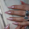 Chrome Light Pink False Nails Almond, SVXME Chrome Press On Nails Medium, Glazed Gel Fake Nails Press on, Glitter Glue on Nails Medium Cute, Natural Fit Stick on Nails for Women Daily & Party Wear