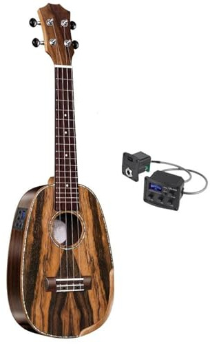 Ukulele Ebenholz-Ukulel 23-Zoll-Konzert-Ananas-förmige Mini-Gitarre Elektrische Akustikgitarre 4-saitige Ukulele-Gitarre(B)
