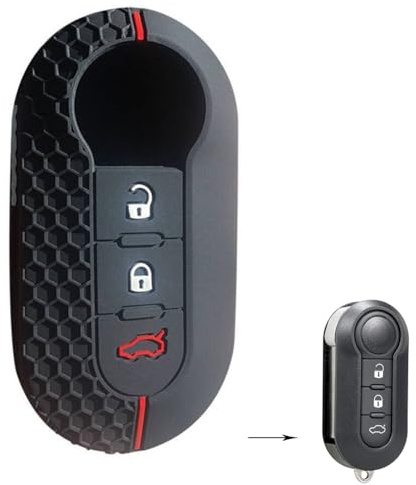 Silikon-Schlüsselhülle Schlüsselanhänger für FIAT 500 Panda Punto Bravo Doblo Ducato Scudo Lancia Musa Delta, weiche Auto-Schlüssel-Schutzhülle Zubehör (Weiß)
