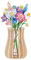 Demarsen Vase pour Lego Fleurs,Support en Bois pour Bouquet de Fleurs Lego,Fleurs de Cerisier,Tournesol,Tulipes, Narcisses,Lotus