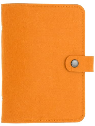 PATIKIL Ein A5-Notizbuch-Binder, 6-Ring-Filz-Loseblatt-Binder-Cover nachfüllbarer Rundring-Binder mit Tasche für Füllerpapier Budget-Binder Journal-Tagebuch-Zubehör, Orange