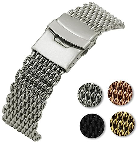 Homoyoyo Edelstahl Mesh Uhrenarmband Mit Schmetterlingsfaltschließe Langlebiges Metallarmband in Silber Elegantes Design Für Damen Und Herren Geeignet Für Alltag Und Business