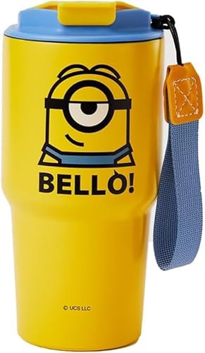 Travel Mug Stainless Steel, Vacuum Insulated Travel Mug, Minions Drinking Bottle 500ml, Stainless Steel Vacuum Mugs for Hot and Cold Drinks