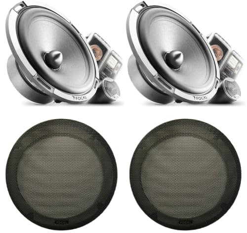 Kit Set para Focal POLYGLASS PS165V1 PS 165 V1 1 Kit 2 vías 16,5 cm 6,5, 80 vatios rms 160 vatios máx, 4 Ohm, 92,5 db, 2 woofers, 2 tweeters, 4 crossovers, Kit Pareja + Rejillas Gratis