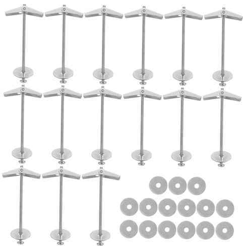 Alipis 15sets Viti Farfalla e Dadi Ad Alette Set Di Bulloni Levetta in Acciaio Al Carbonio Robusto Per Installazioni Su Cartongesso Legno Mattoni Forati e Pannelli