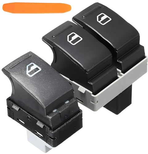 ZAMDOE T5 Interruptores Ventanillas para VW Transporter T5 T6 2005-2014 7E0959855A Lado del Pasajero + Lado del Conductor Botonera Ventana - Botón Ventanillas Delanteras
