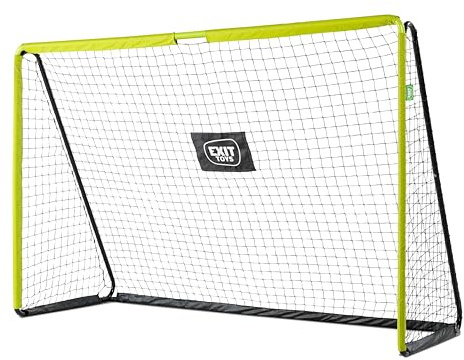 EXIT Toys Tempo Stahl-Fußballtor - Inklusive Ankernägel - Rostbeständig - Fußballtor für Kinder - Für den Garten - Trainiere Deine Fußballfähigkeiten - 300x200 cm - Grün/Schwarz
