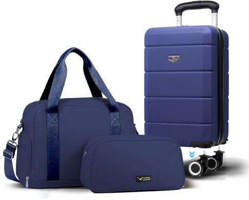 Lugg Jetset 3-Piece Travel Set – Ryanair 40x25x20 cm Hard Shell Cabin Bag with Detachable Wheels, Duffel Bag and Toiletry Bag for Lightweight Airline Hand Luggage Travel