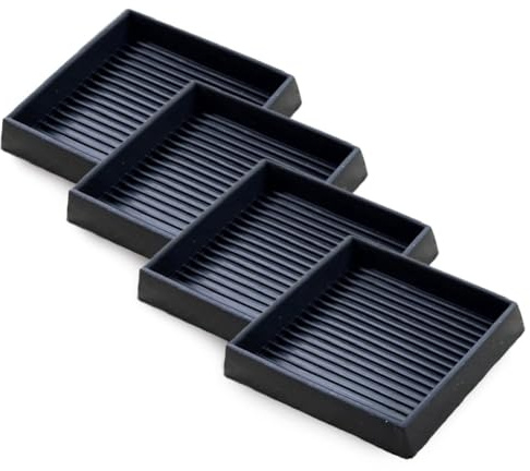 NONDK 4Pcs Anti-Slip Furniture Pads- 2x2In Square Rubber Anti Skid Caster Cups, Leg Coasters-Couch, Chair, Bed Stoppers Easy Install Easy to Use