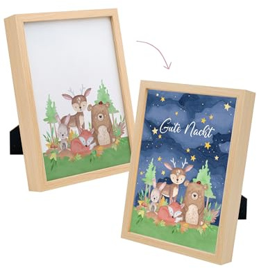 wunderwunsch magischer beleuchteter Bilderrahmen personalisiert | Geschenk Geburt, Geburtstagsgeschenk Baby, Kindergeburtstagsgeschenk mit individuellem Namen, leuchtener Rahmen