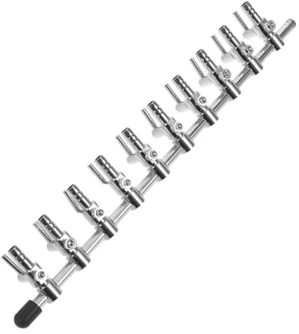 Homoyoyo Precise Aquarium Air Valve Control Lever with Metal Manifold Multi-way Air Pump Distributor and Hose Splitter for Balanced Oxygen Flow Compact Fish Tank Airflow Regulator for