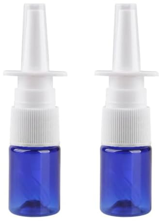 CMJ 2 x 5ml BLUE Empty Nasal Pump Spray Plastic Bottle Fine Mist Refillable