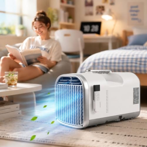 DIUNAOZI Tragbare Klimaanlage 5100 BTU mit Abluftschlauch, Mobiles Klimagerät für Camping, 110V/220V 4-in-1 Luftkühler & Luftentfeuchter, 12H Timer, Kompakt für Wohnwagen, LKW, Kleines Zimmer T1pro