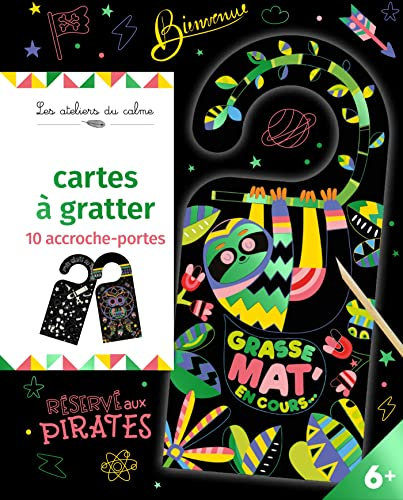 Cartes à gratter - 10 accroche-portes - pochette avec accessoires: Avec 1 stylet