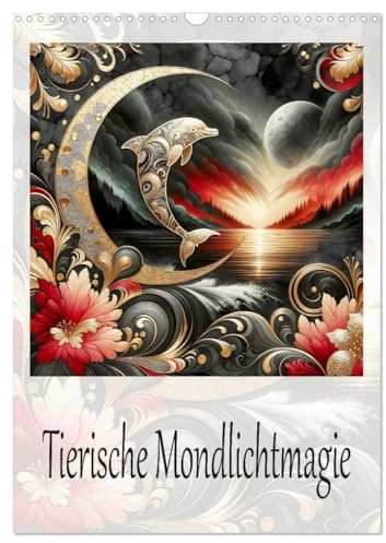 Tierische Mondlichtmagie (Wandkalender 2026 DIN A3 hoch), CALVENDO Monatskalender