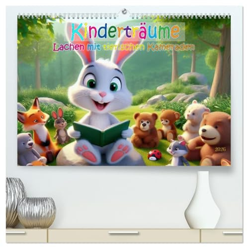 Kinderträume - Lachen mit tierischen Kameraden (hochwertiger Premium Wandkalender 2026 DIN A2 quer), Kunstdruck in Hochglanz: Ein Dschungel voller ... mit tierischen Kameraden (CALVENDO Spass)